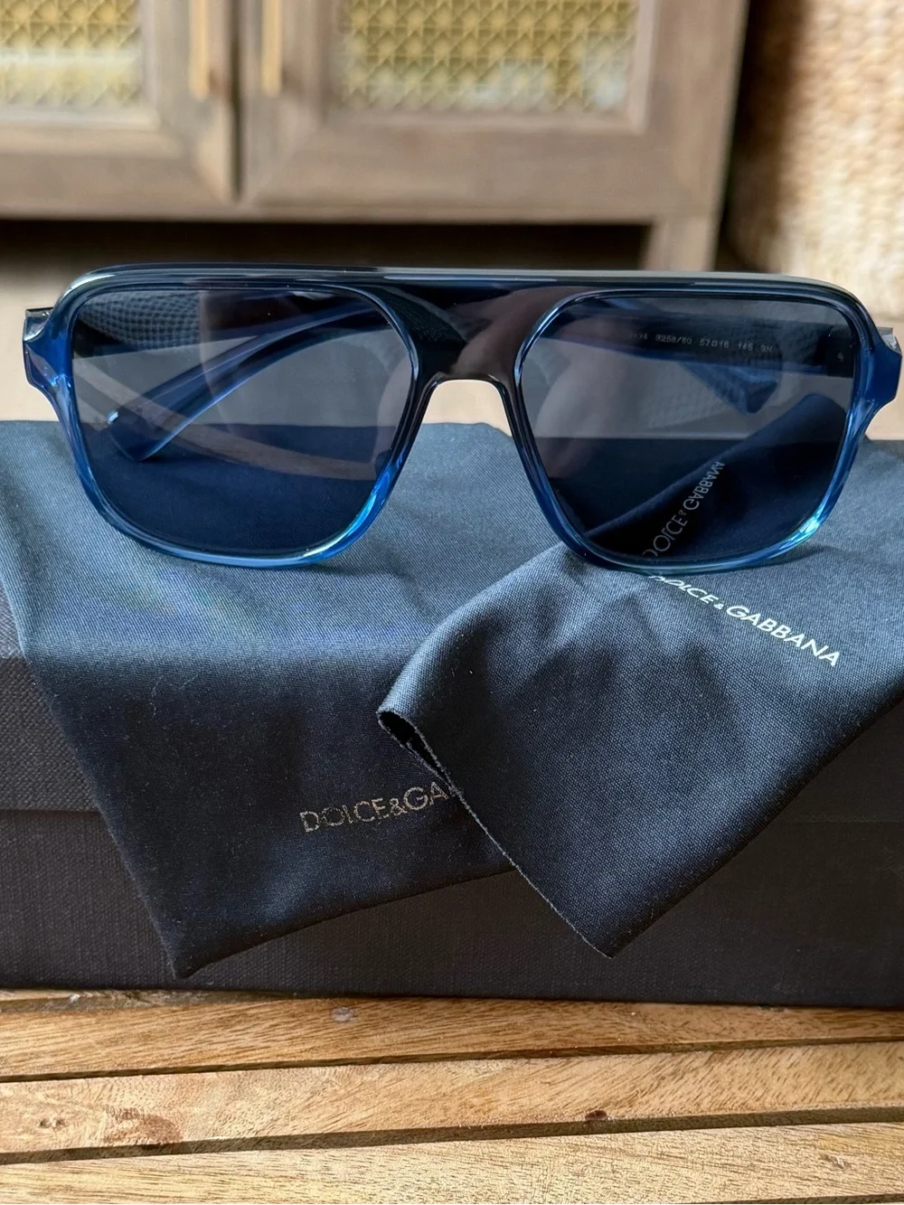 Dolce & Gabbana Translucent Blue/Black Sunglasses